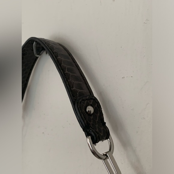 Rafe New York Bag Cowhide Snakeskin Large Clutch Shoulder Purse Chain Strap - Picture 11 of 13